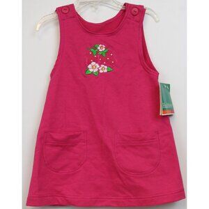 NEW 90s Healthtex Dress Jumper Strawberry Fields 3T Spring Flowers Pockets Summe